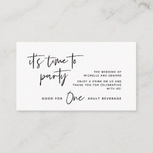 Carte D'accompagnement Billet de boisson, Boisson pour adultes, Heureux p