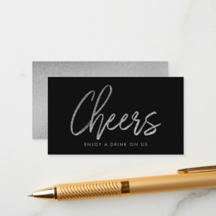 Carte D'accompagnement Billet de boisson "Cheers" en feuille d'argent mod