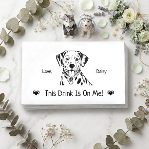 Carte D'accompagnement Billet de boisson de mariage de chien personnalisé