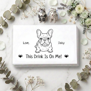 Carte D'accompagnement Billet de boisson de mariage de chien personnalisé