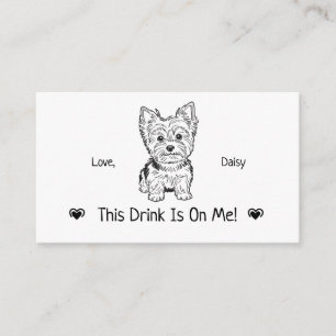 Carte D'accompagnement Billet de boisson de mariage de chien personnalisé