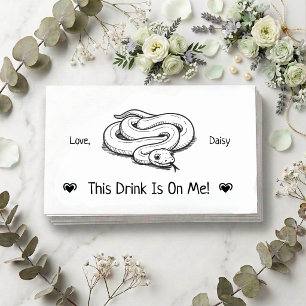 Carte D'accompagnement Billet de boisson de mariage de serpent de compagn