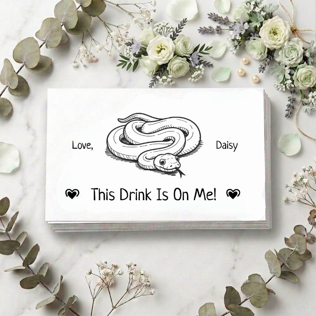 Carte D'accompagnement Billet de boisson de mariage de serpent de compagn (Créateur téléchargé)