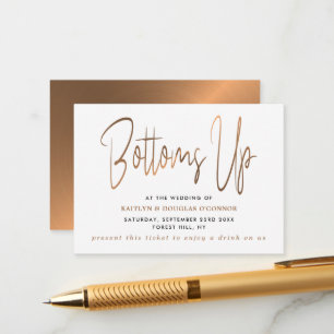 Carte D'accompagnement Billet de Boisson Gratuit de Style Métal Rose Gold