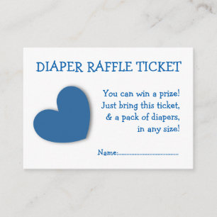Carte D'accompagnement Billet de caleçon raffle mignon Coeur bleu pour ga