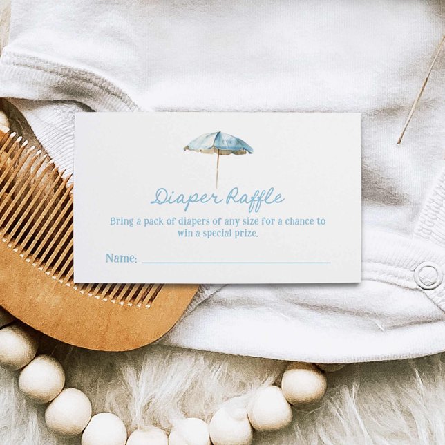 Carte D'accompagnement Billet de jeu de Baby shower de plongeur Beach Boy (Beach Baby Shower Diaper Raffle Ticket)