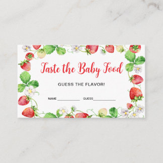 Carte D'accompagnement Billet de jeu de nourriture pour bébé au goût de f