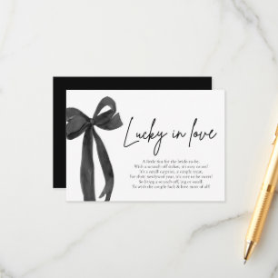 Carte D'accompagnement Billet de loterie moderne Black Bow Lucky in Love