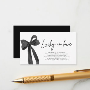 Carte D'accompagnement Billet de loterie moderne Black Bow Lucky in Love