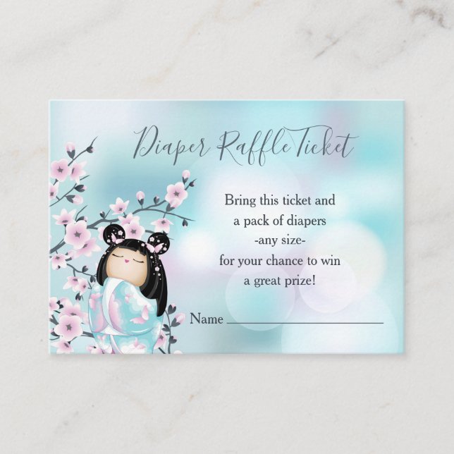 Carte D'accompagnement Billet de rabat à fleurs de cerise de poupée Kokes (Devant)