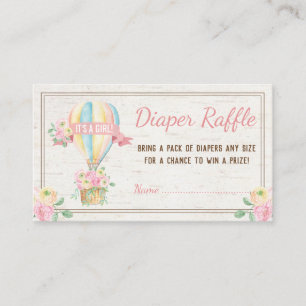Carte D'accompagnement Billet de rabat à rabat rose floral à air chaud