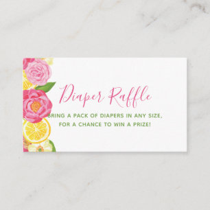 Carte D'accompagnement Billet de rabat au Baby shower de citron floral