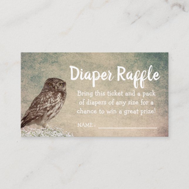 Carte D'accompagnement Billet de rabat au Baby shower de la Chouette vint (Devant)