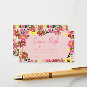 Carte D'accompagnement Billet de rabat au Baby shower floral mou