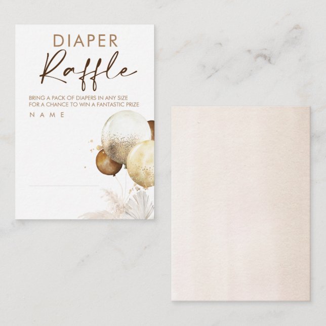 Carte D'accompagnement Billet de rabat Baby shower Balloons (Devant / Derrière)