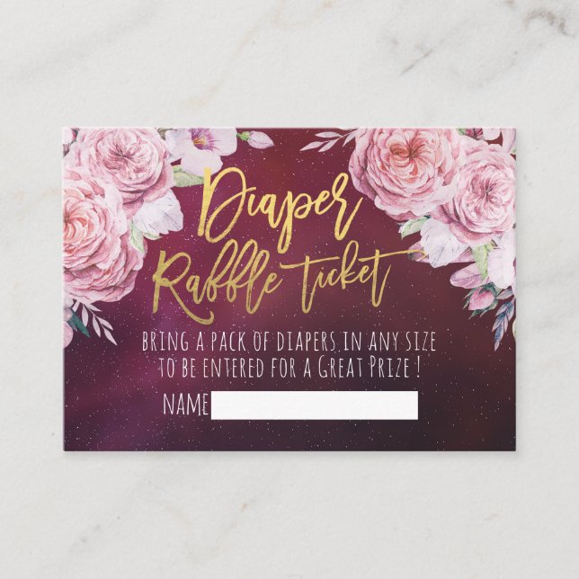 Carte D'accompagnement Billet de rabat baby shower Boho Floral Rouge (Devant)