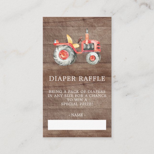 Carte D'accompagnement Billet de rabat Baby shower de la couche agricole (Devant)
