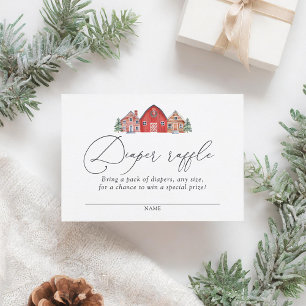 Carte D'accompagnement Billet de rabat Baby shower du village de Noël