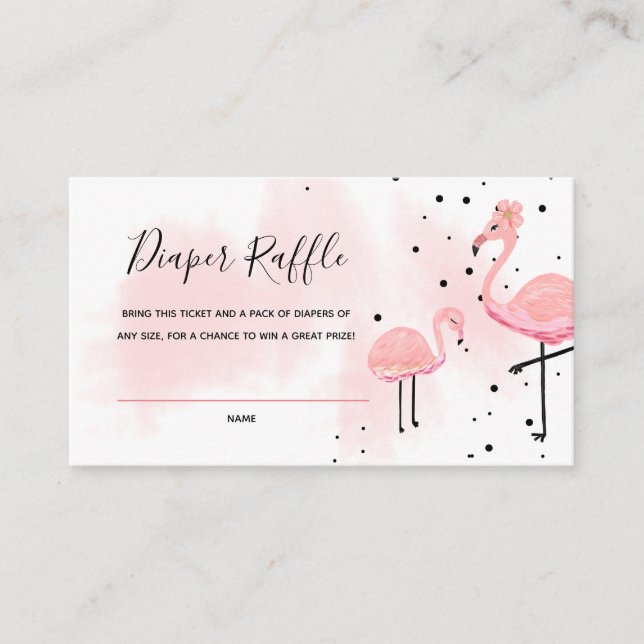 Carte D'accompagnement Billet de rabat Baby shower Flamant rose (Devant)