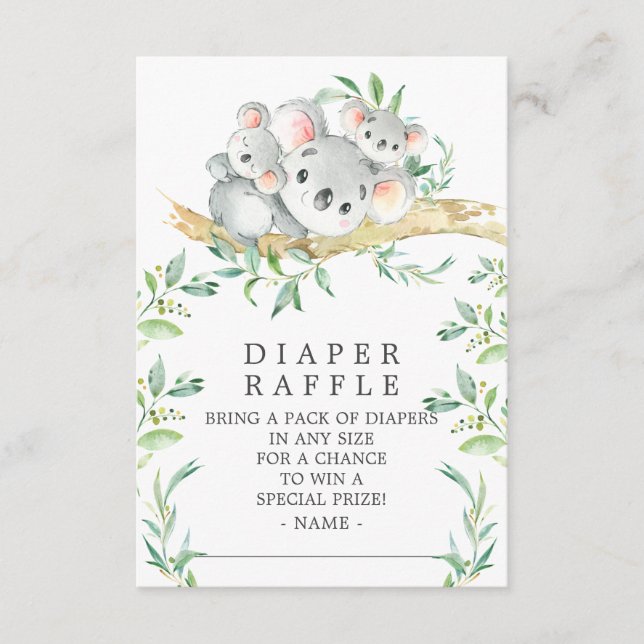 Carte D'accompagnement Billet de rabat Baby shower Koala Bear Twins (Devant)