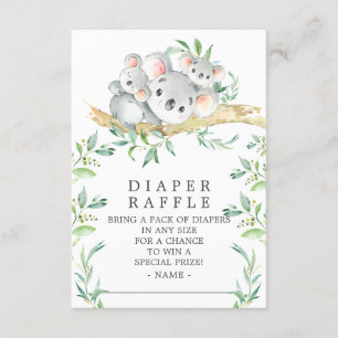 Carte D'accompagnement Billet de rabat Baby shower Koala Bear Twins