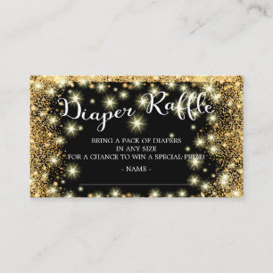 Carte D'accompagnement Billet de rabat Black & Gold Twinkle Star Diaper