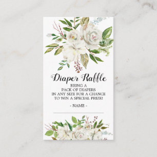 Carte D'accompagnement Billet de rabat blanc Baby shower floral
