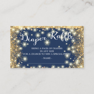Carte D'accompagnement Billet de rabat Blue & Gold Twinkle Star Diaper