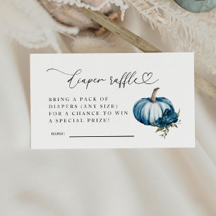 Carte D'accompagnement Billet de rabat Citrouille floral bleu