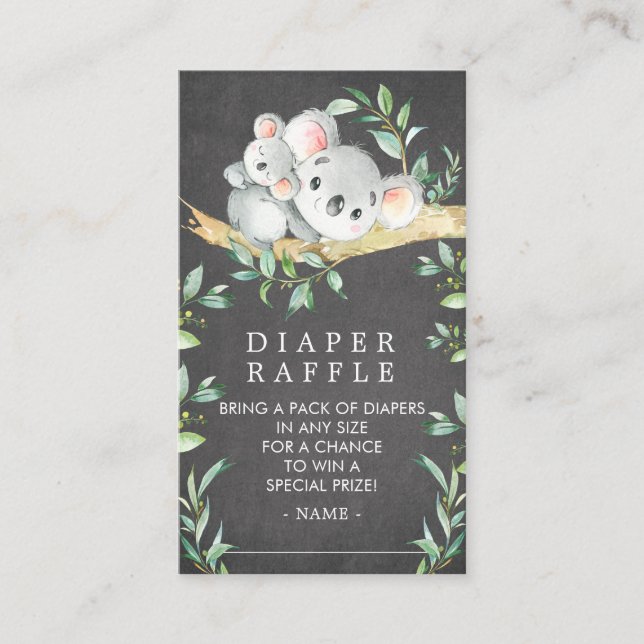 Carte D'accompagnement Billet de rabat de Baby shower de l'ours Koala (Devant)