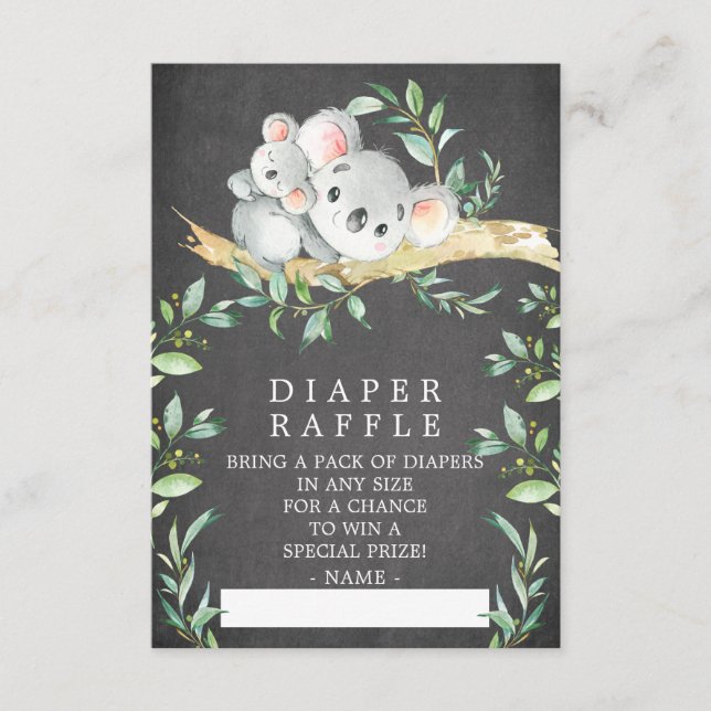 Carte D'accompagnement Billet de rabat de Baby shower de l'ours Koala (Devant)