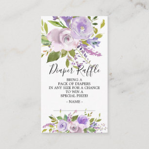 Carte D'accompagnement Billet de rabat de Baby shower floral Lavender