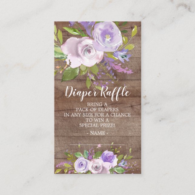 Carte D'accompagnement Billet de rabat de Baby shower floral Lavender (Devant)