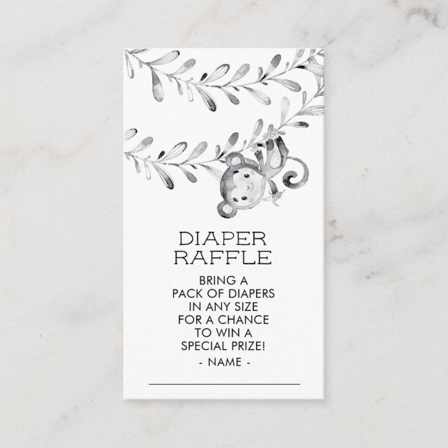 Carte D'accompagnement Billet de rabat de Baby shower neutre singe (Devant)