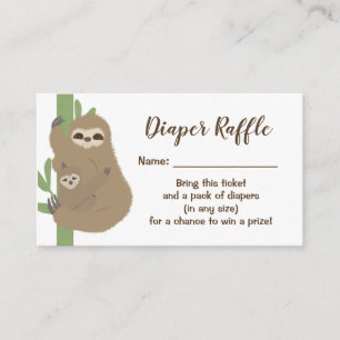 Carte D'accompagnement Billet de rabat de Baby shower Sloth