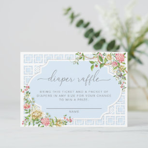 Carte D'accompagnement Billet de rabat de la couche Bleue Chinoiserie - T