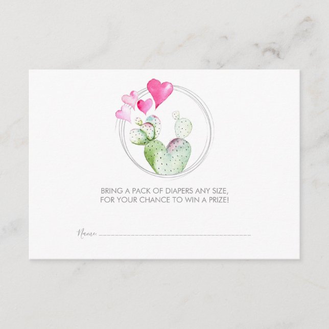 Carte D'accompagnement Billet de rabat, Petit cactus amoureux (Devant)