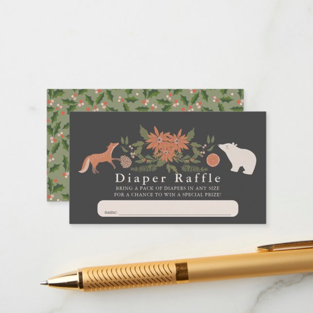 Carte D'accompagnement Billet de rabat pour bébé de la Marine Foliage d'h (Devant/Arrière en situation)