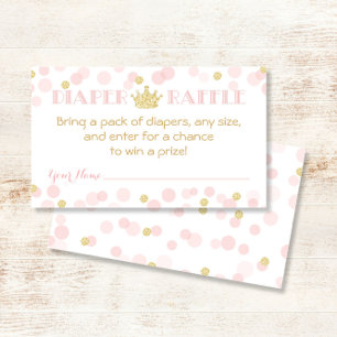 Carte D'accompagnement Billet de rabat Princess Crown Baby shower