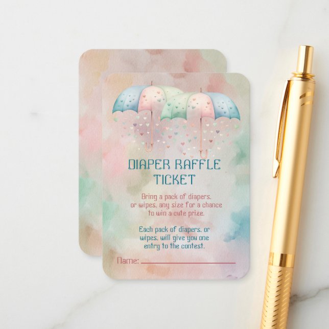 Carte D'accompagnement Billet de rabat Raffle Jumeaux garçon et fille Dou (Devant/Arrière en situation)