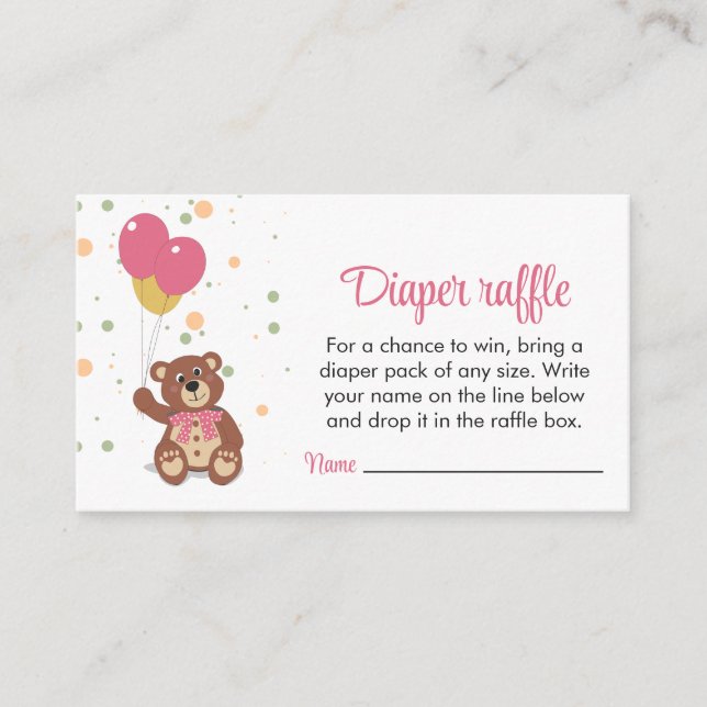 Carte D'accompagnement Billet de rabat Refle Brouillard Baby shower fille (Devant)