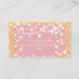Carte D'accompagnement Billet de rabat rose et or Twinkle Star Diaper