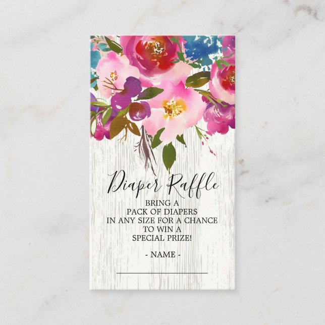 Carte D'accompagnement Billet de rabat Rustique Baby shower Floral (Devant)