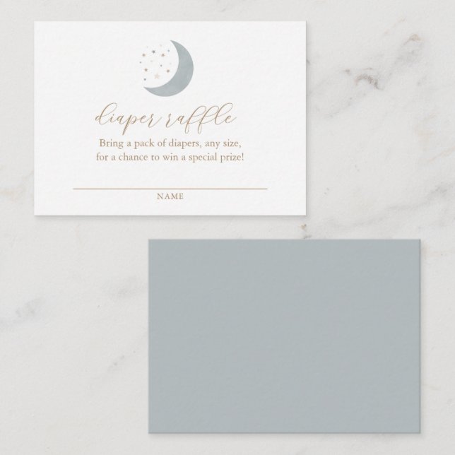 Carte D'accompagnement Billet de rabat sur le Baby shower de la lune (Devant / Derrière)