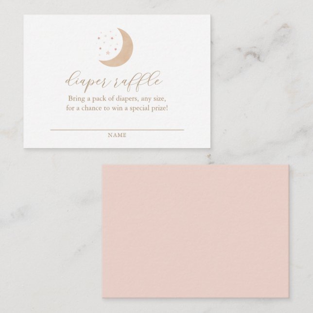 Carte D'accompagnement Billet de rabat sur le Baby shower de la lune (Devant / Derrière)