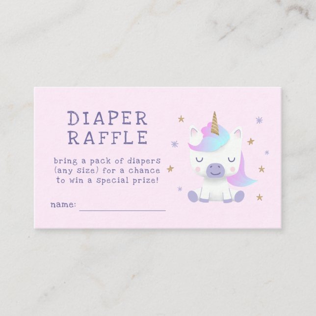 Carte D'accompagnement Billet de rabat Unicorn Baby shower (Devant)