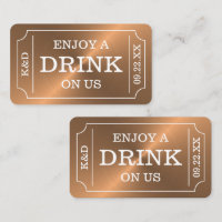 Billet de style Rose Gold "Profitez d'une boisson