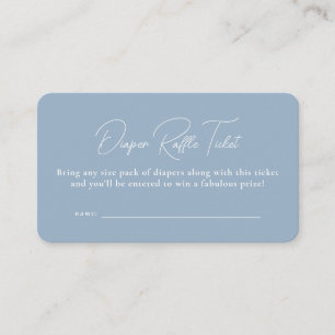 Carte D'accompagnement Billet de tirage au sort baby shower simple bleu