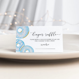 Carte D'accompagnement Billet de tirage au sort de beignes bleus