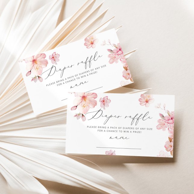 Carte D'accompagnement Billet de tirage au sort de sakura floral (Créateur téléchargé)